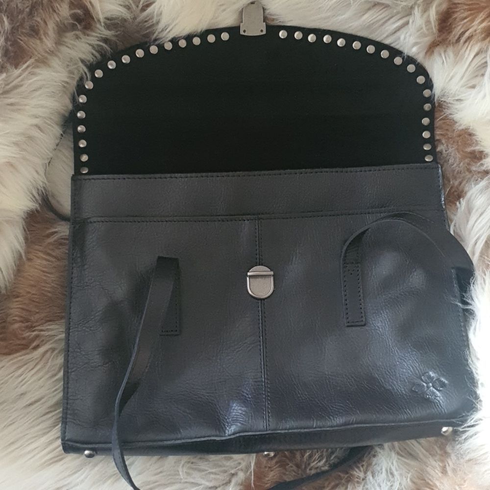 Patricia Nash Black Leather Bag with Silver Accents - Picture 8 of 8